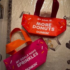 Set of TWO for $30 Dunkin' Orange and Pink Mini Bags